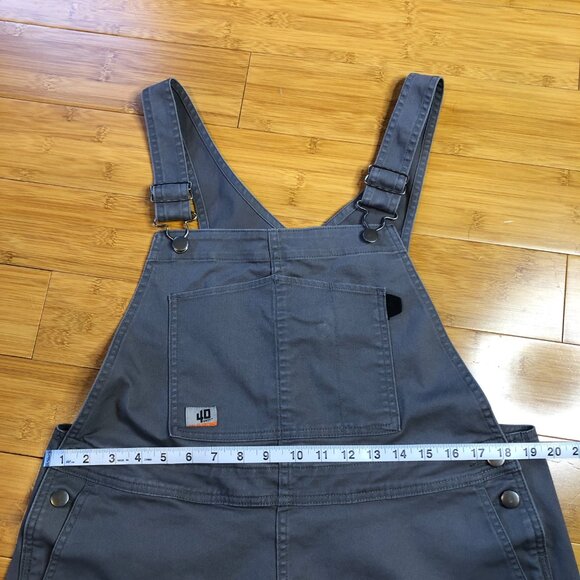 Duluth Trading Co Pants - Duluth Women's 40 Grit Flex Twill Bib Overalls Gray Large Workwear